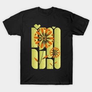 Rounded Shapes With Minimalist Flowers T-Shirt